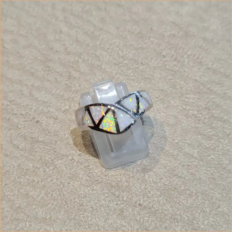 Bague opaline blanche "RO65.W"