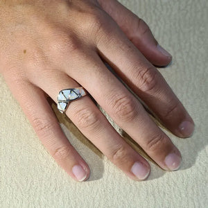 Bague opaline blanche "RO65.W"