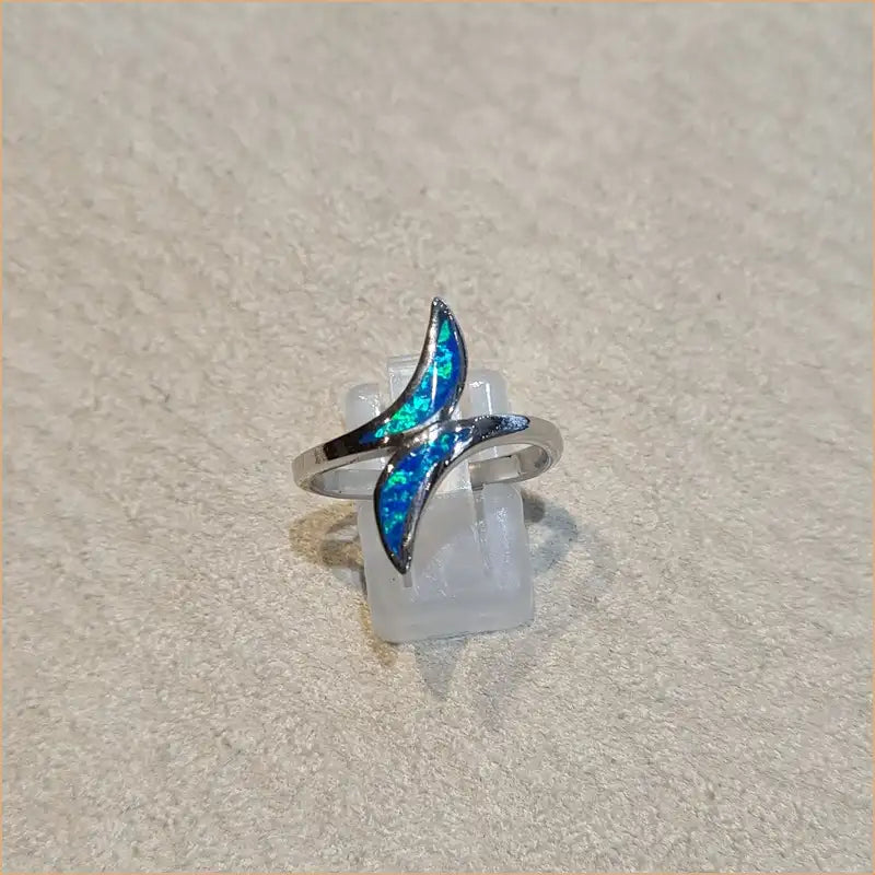 Bague opaline bleue "RO66.B"