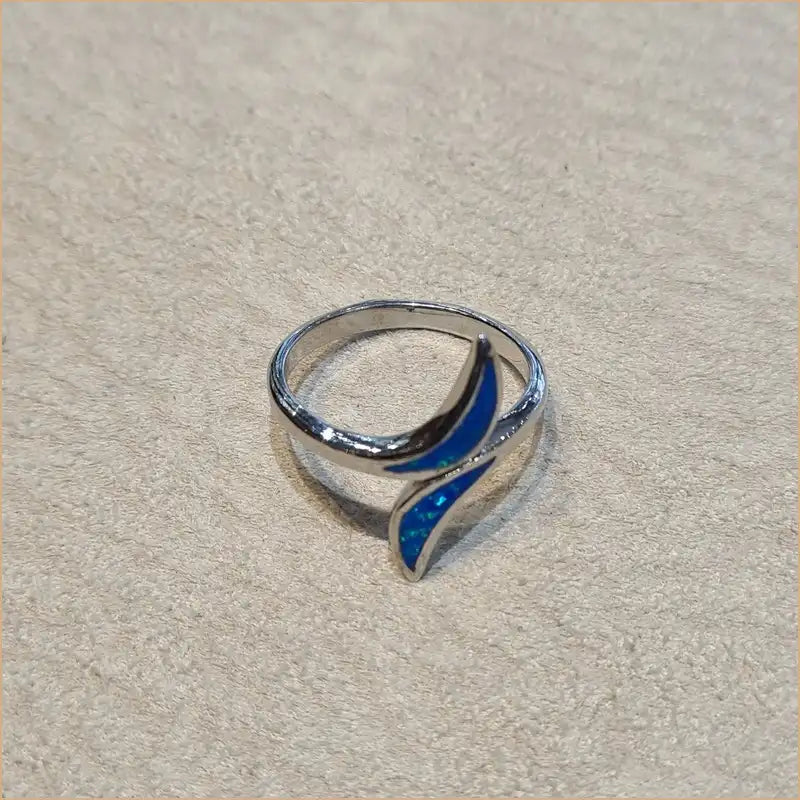 Bague opaline bleue "RO66.B"