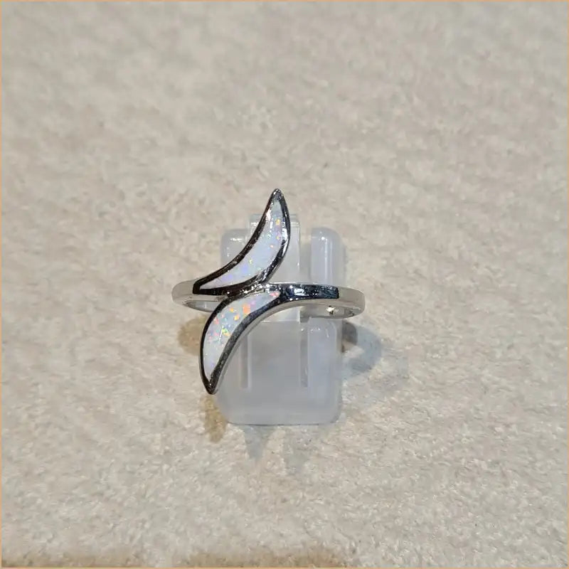 Bague opaline blanche "RO66.W"