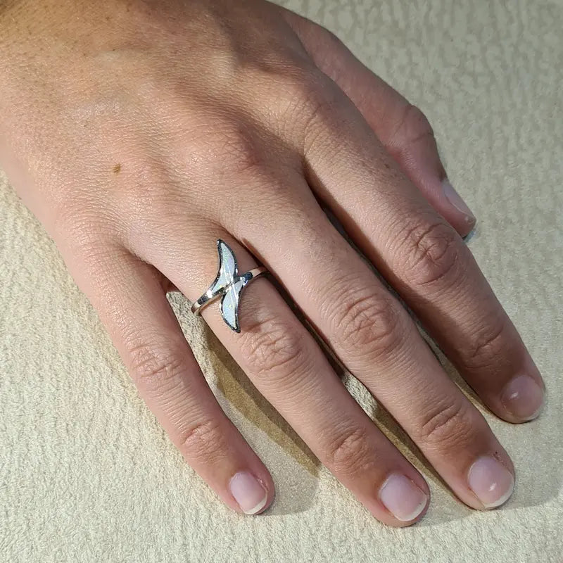 Bague opaline blanche "RO66.W"