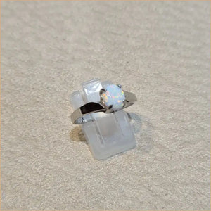 Bague opaline blanche "RO67.W"