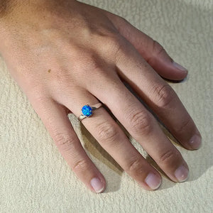Bague opaline bleue "RO67.B"