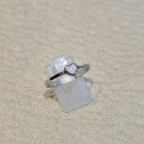 Bague opaline blanche "RO68.W"