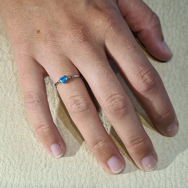 Bague opaline bleue "RO68.B"