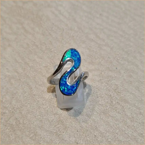 Bague opaline bleue "RO69.B"
