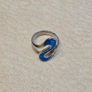 Bague opaline bleue "RO69.B"