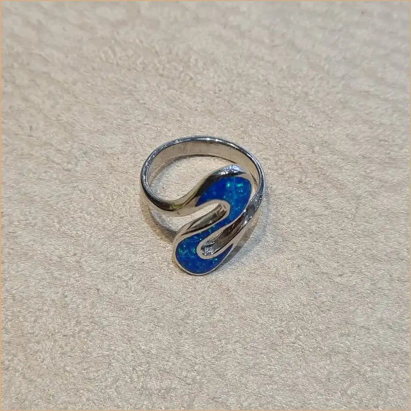 Bague opaline bleue "RO69.B"