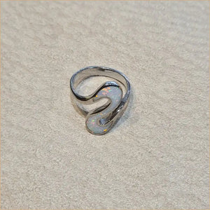 Bague opaline blanche "RO69.W"