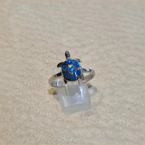 Bague tortue opaline bleue "RO70.B"