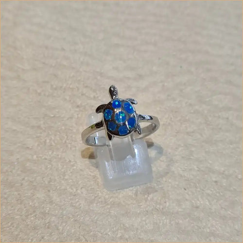 Bague tortue opaline bleue "RO70.B"