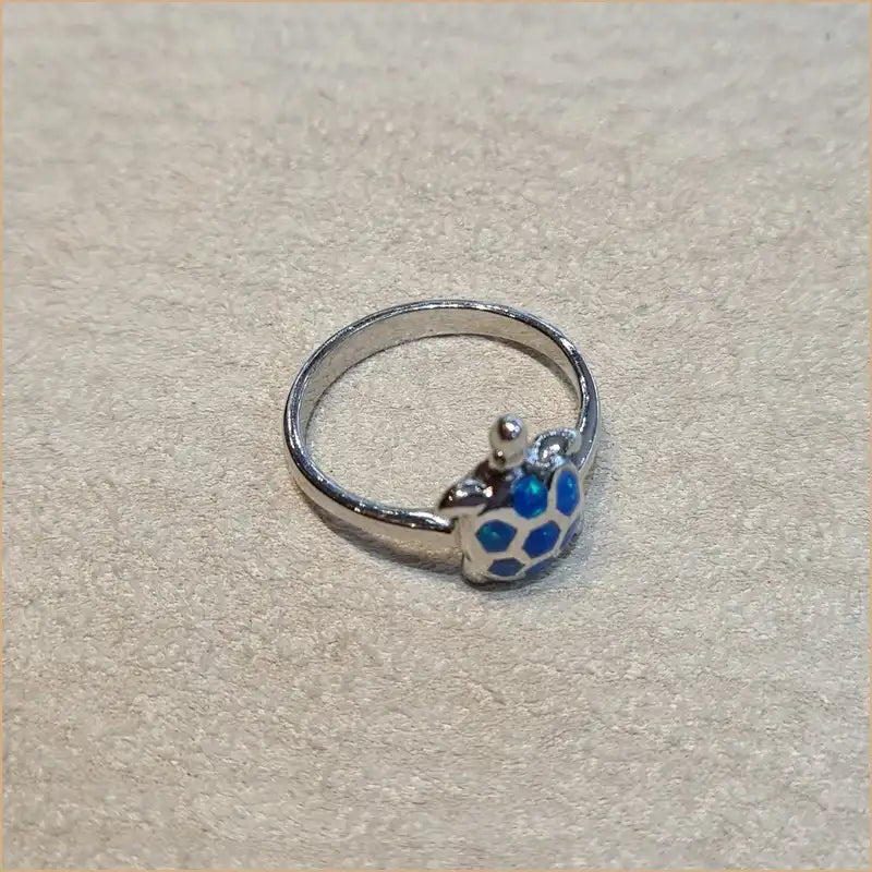 Bague tortue opaline bleue "RO70.B"