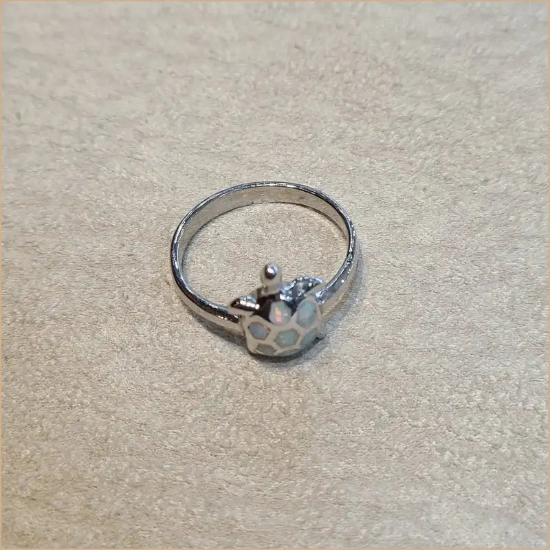 Bague tortue opaline blanche "RO70.W"