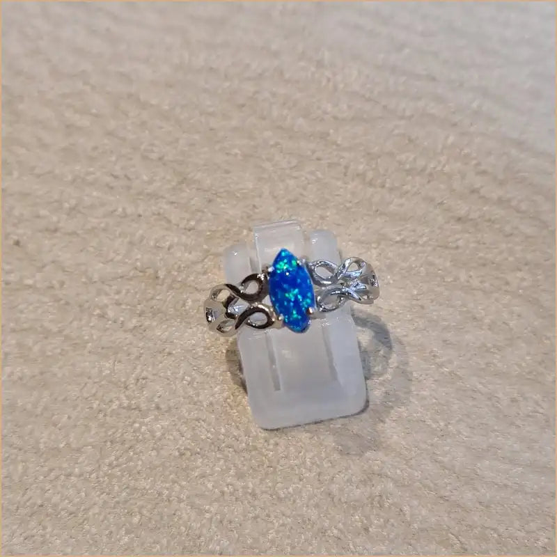 Bague opaline bleue "RO71.B"