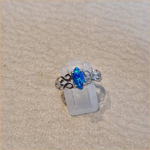 Bague opaline bleue "RO71.B"