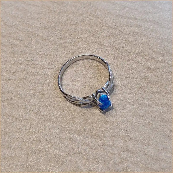 Bague opaline bleue "RO71.B"