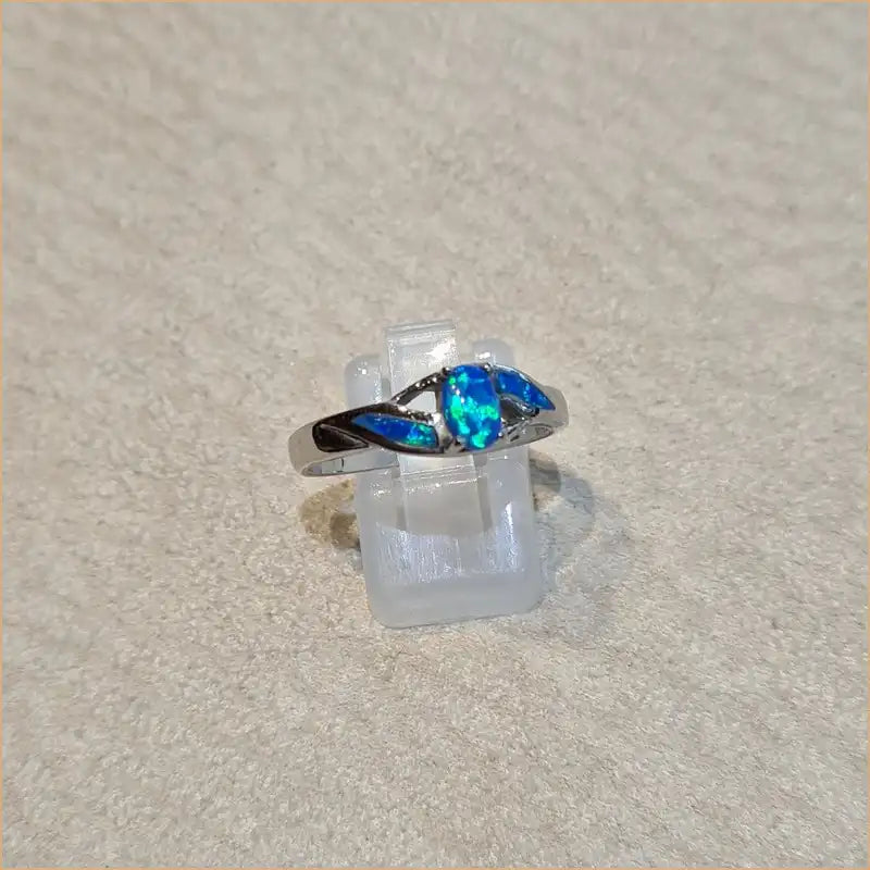 Bague opaline bleue "RO72.B"