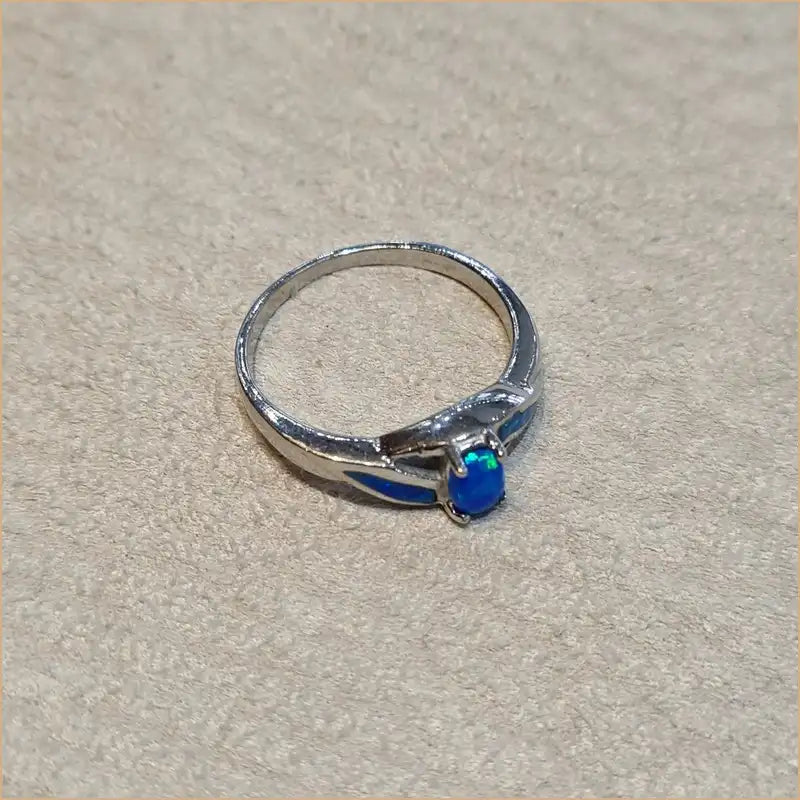 Bague opaline bleue "RO72.B"