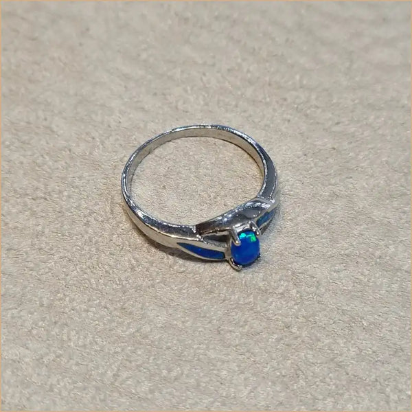 Bague opaline bleue "RO72.B"