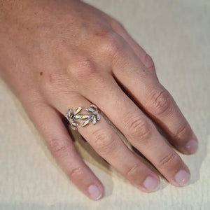 Bague opaline blanche "RO75.W"