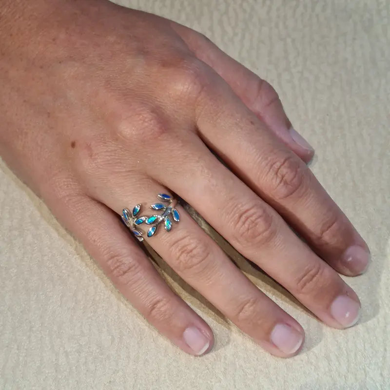 Bague opaline bleue "RO75.B"