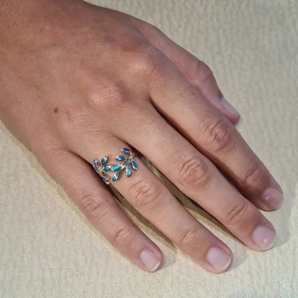 Bague opaline bleue "RO75.B"