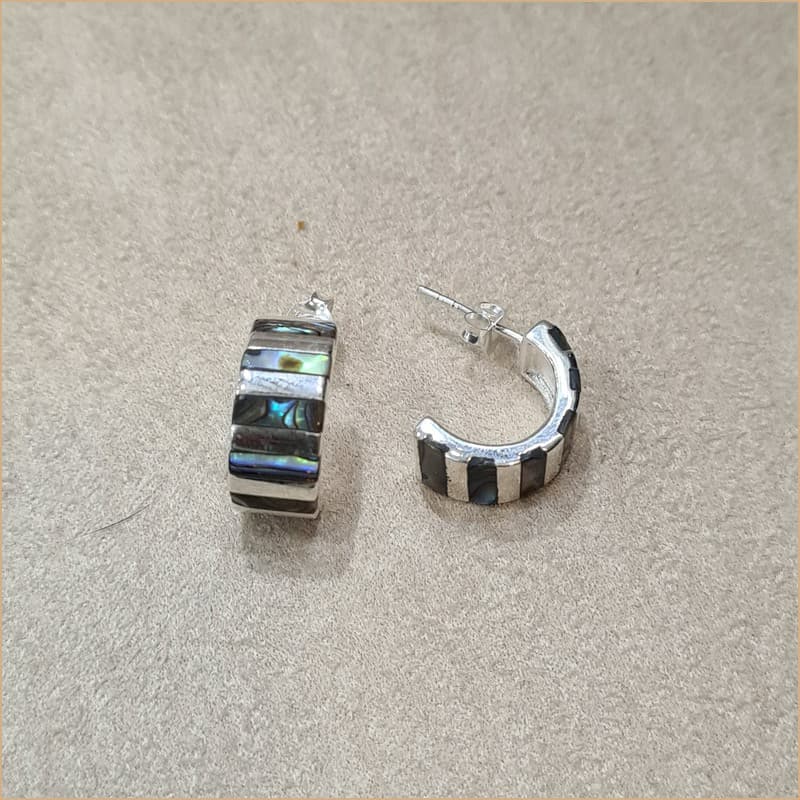 Boucles d’oreilles demi créoles en abalone “EN1126.A”