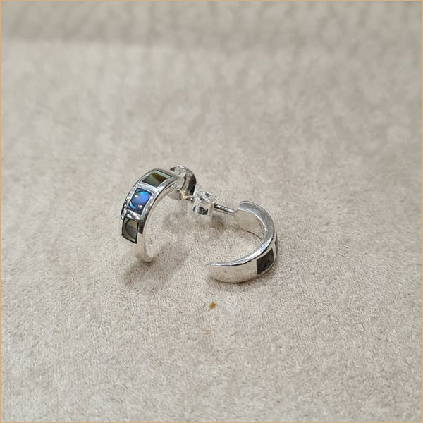 Boucles d’oreilles demi créoles en abalone “EN1127.A”