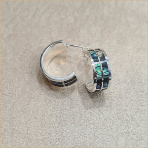 Boucles d’oreilles demi créoles en abalone “EN1129.A”