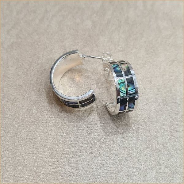 Boucles d’oreilles demi créoles en abalone “EN1129.A”