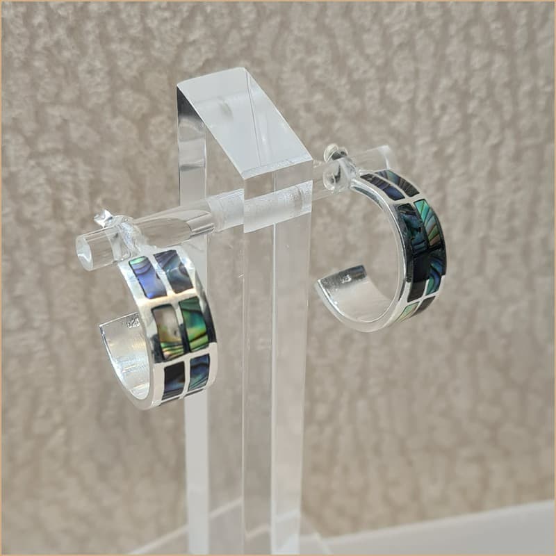 Boucles d’oreilles demi créoles en abalone “EN1129.A”