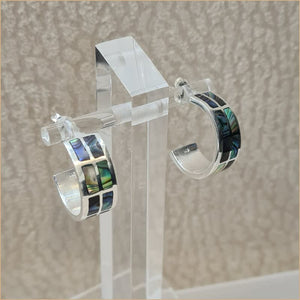 Boucles d’oreilles demi créoles en abalone “EN1129.A”