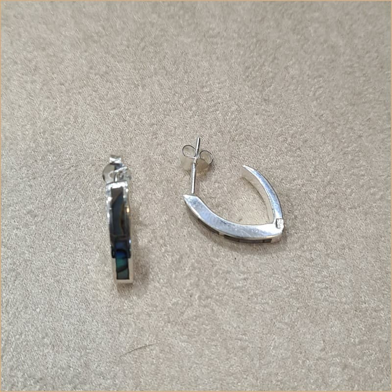 Boucles d’oreilles demi créoles en abalone “EN1130.A”