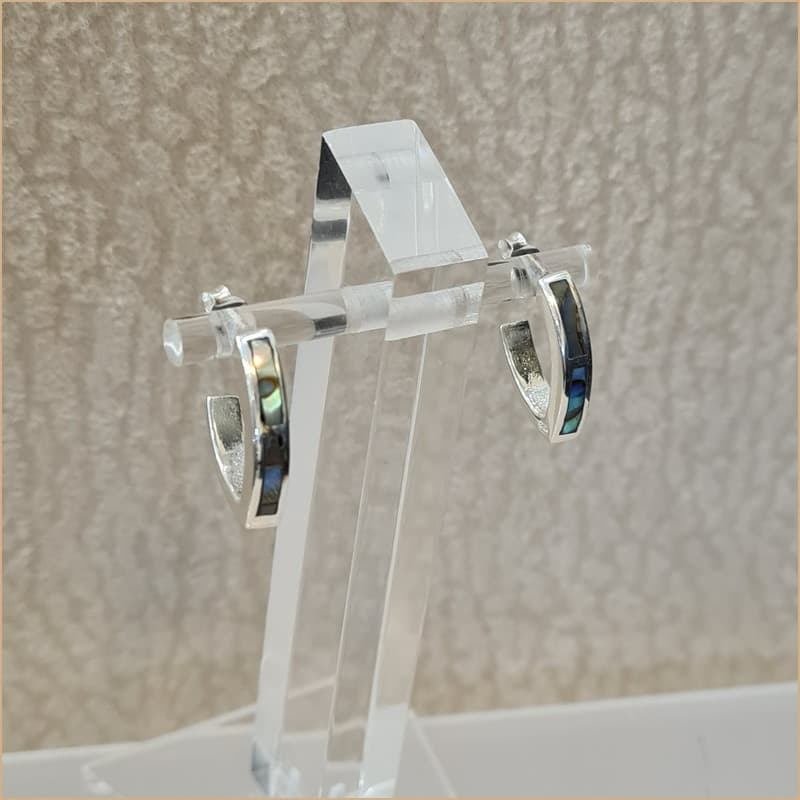 Boucles d’oreilles demi créoles en abalone “EN1130.A”