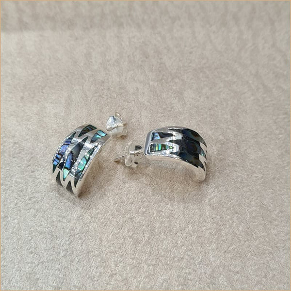 Boucles d’oreilles demi créoles en abalone “EN1137.A”