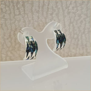 Boucles d’oreilles demi créoles en abalone “EN1137.A”