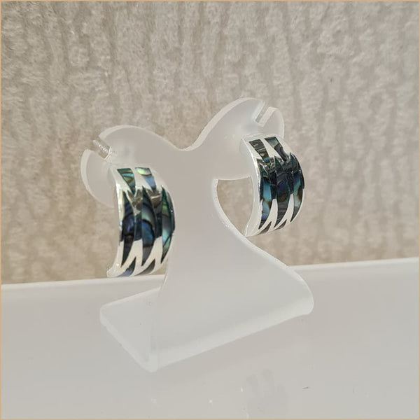 Boucles d’oreilles demi créoles en abalone “EN1137.A”