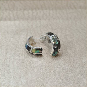 Boucles d’oreilles demi créoles en abalone “EN1138.A”