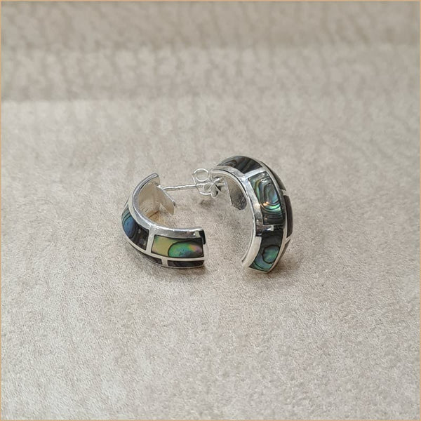 Boucles d’oreilles demi créoles en abalone “EN1138.A”