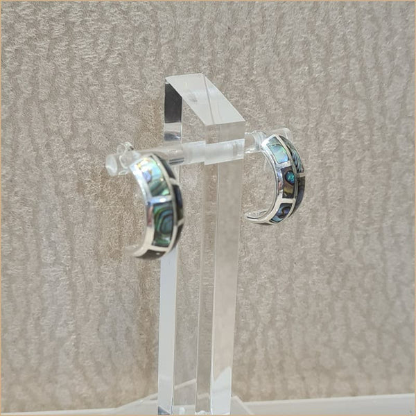 Boucles d’oreilles demi créoles en abalone “EN1138.A”