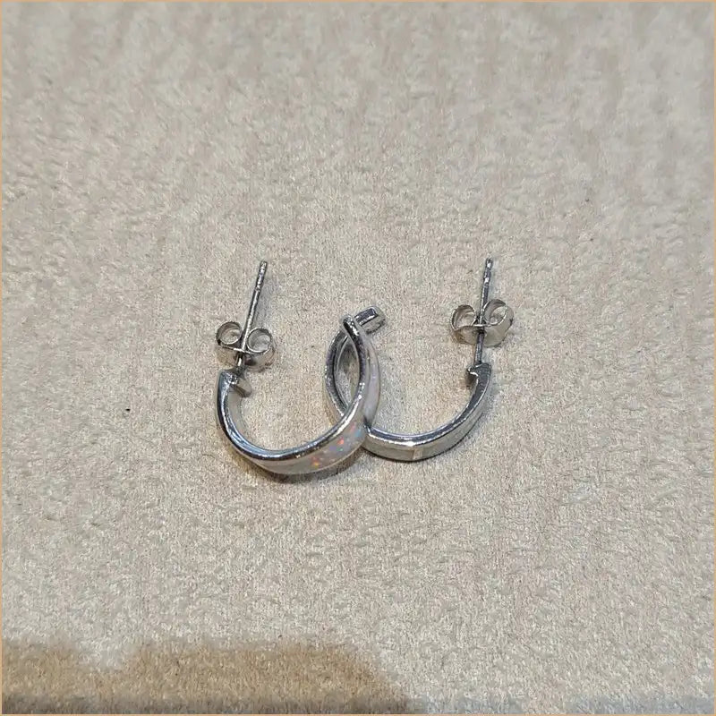 boucles d'oreilles opaline blanche "EO105.W"