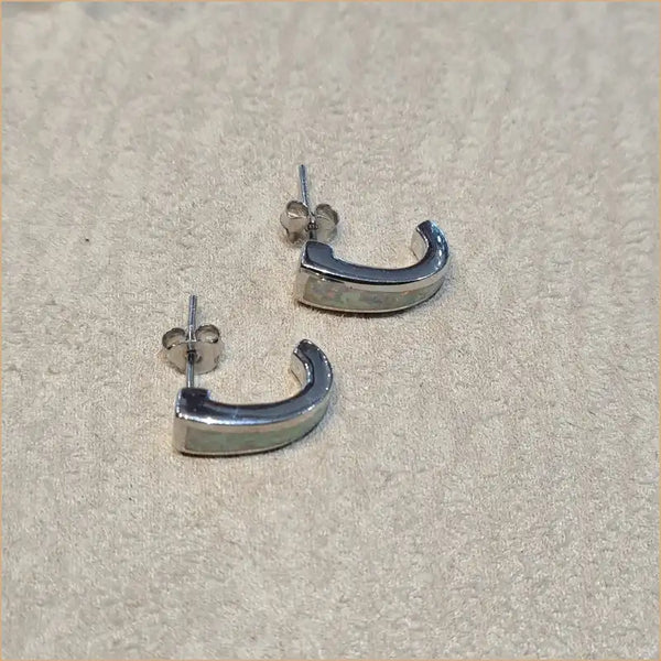 boucles d'oreilles opaline bleue "EO106.B"