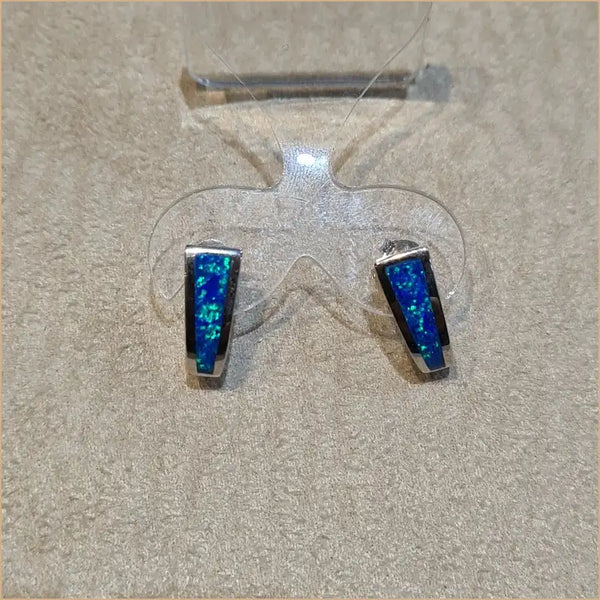 boucles d'oreilles opaline bleue "EO106.B"