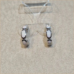 boucles d'oreilles opaline blanche "EO107.W"