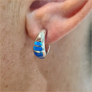 boucles d'oreilles opaline bleue "EO108.B"