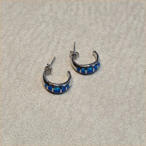 boucles d'oreilles opaline bleue "EO108.B"