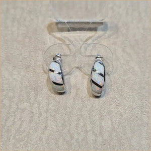 boucles d'oreilles opaline blanche "EO109.W"