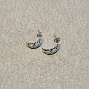 boucles d'oreilles opaline blanche "EO109.W"