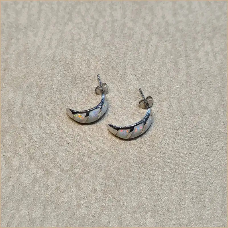 boucles d'oreilles opaline blanche "EO109.W"